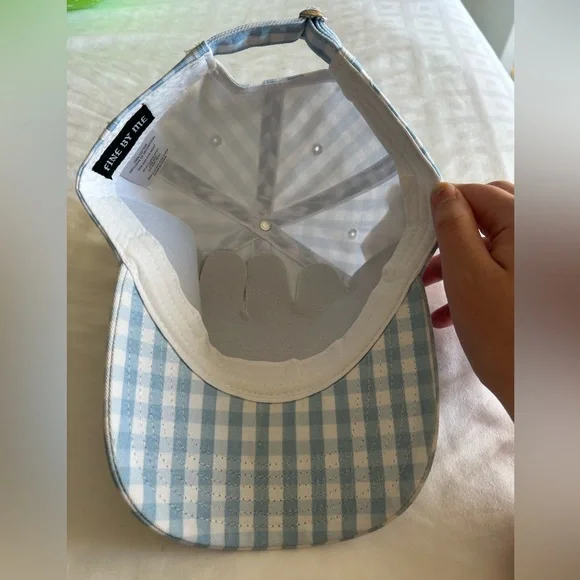 Blue Gingham Cap with Strawberry Embroidery — NWT! - Picture 4 of 4